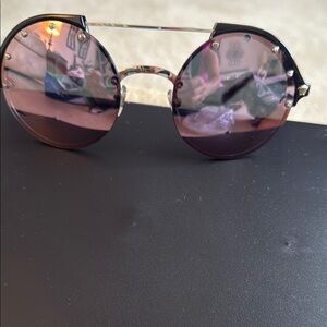 Versace Round Sunglasses with Pink/Purple Tint